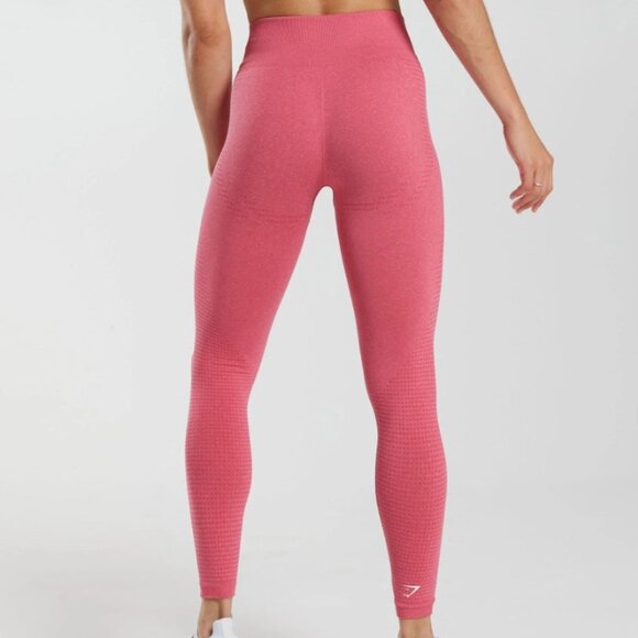 Gymshark Women's Vital Leggings Size M Pink Seamless Compression Gym Yoga Run - Picture 2 of 13